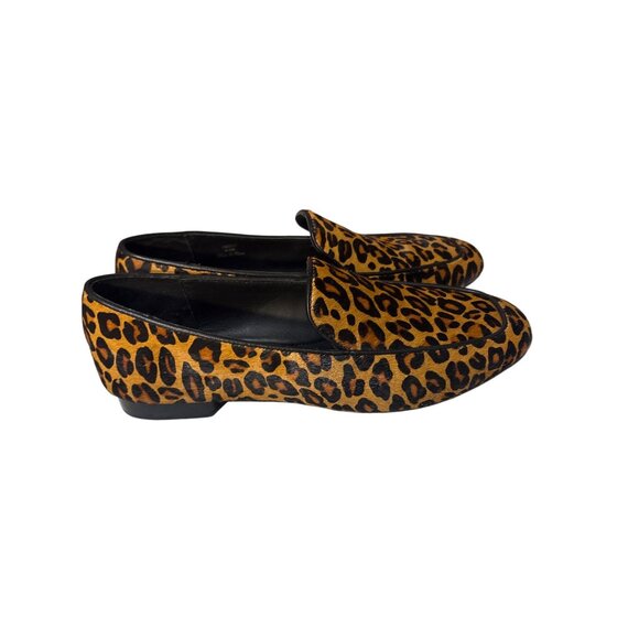 Donald Pliner Womens Leopard Print Loafers 6.5M Heddy Animal Hair Calfskin - Picture 4 of 7
